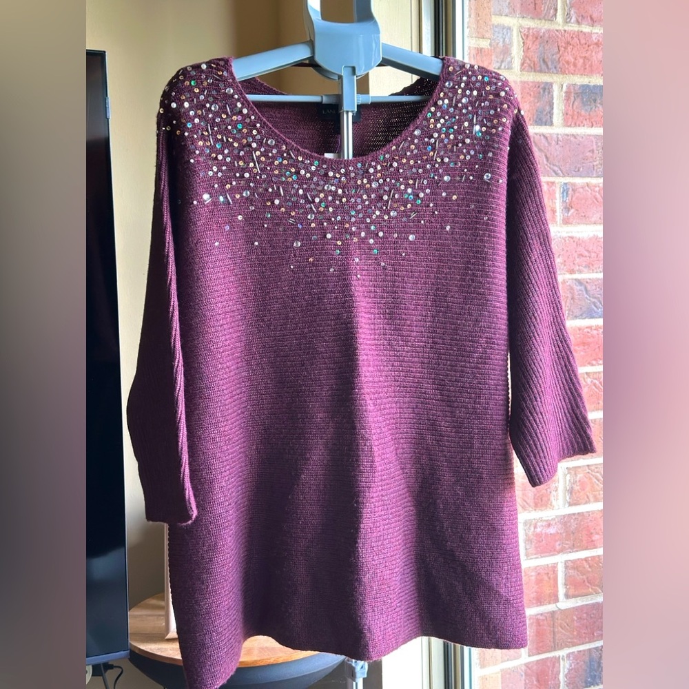 NEW Lane Bryant Deep Purple Knit Sweater